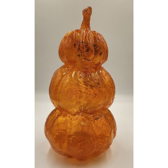 Vintage Halloween Pumpkin Stack Blow Mold Resin Plastics 15” Tall Lighted - Picture 4 of 12